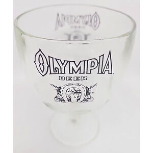 Vtg‎ Olympia Glass Beer Goblet Thumbprint Streamed Dimples Carnival U272-2